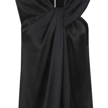 Alberta Ferretti - Draped Black Acetate Top With Keyhole Back Closure - Größe 40 - schwarz Alberta Ferretti - Draped Black Acetate Top With Keyhole Back Closure - Größe 40 - schwarz