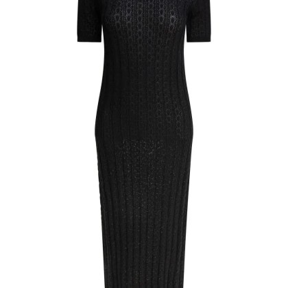 Loulou Studio - Fitted Midi Dress With Lace-Like Pattern - Größe M - schwarz Loulou Studio - Fitted Midi Dress With Lace-Like Pattern - Größe M - schwarz