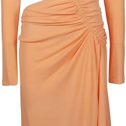 Off-White - Vi-crepe Draped Midi Dress Yellow & Orange - Größe 42 - yellow Off-White - Vi-crepe Draped Midi Dress Yellow & Orange - Größe 42 - yellow