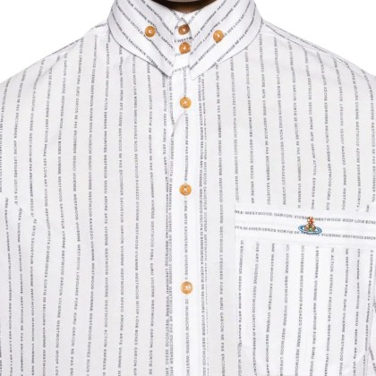 Vivienne Westwood - Stripped Krall Shirt White - Größe 44 - weiß – Bild 3