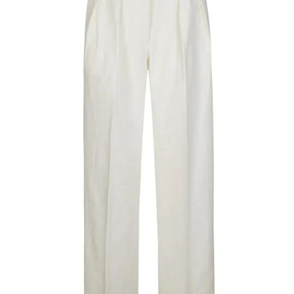 Forte Forte - Fluid Tailored Pants With Front Pleats And Straigh - Größe 1 - weiß Forte Forte - Fluid Tailored Pants With Front Pleats And Straigh - Größe 1 - weiß