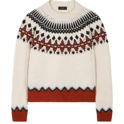 Alanui - Wool Crewneck Sweater With Geometric Detail - Größe XS - beige Alanui - Wool Crewneck Sweater With Geometric Detail - Größe XS - beige