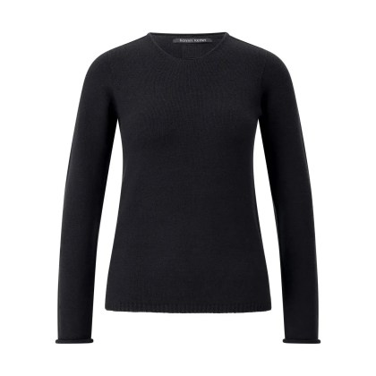 Hannes Roether - Strickpullover mit Rundhalsausschnitt - Größe M - schwarz Hannes Roether - Strickpullover mit Rundhalsausschnitt - Größe M - schwarz