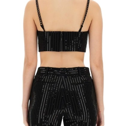 Michael Kors - Crepe Bustier Top - Größe 2 - schwarz – Bild 3