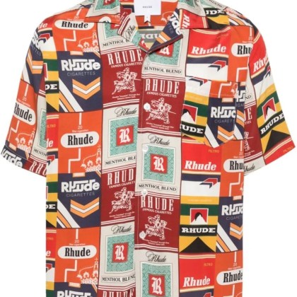Rhude - Red/Multicolour Silk All-Over Cigarette Print Shir - Größe L - bunt Rhude - Red/Multicolour Silk All-Over Cigarette Print Shir - Größe L - bunt