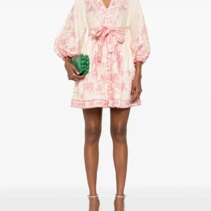 Zimmermann - Lucky Plunge Mini Dress - Größe 1 - pink – Bild 3