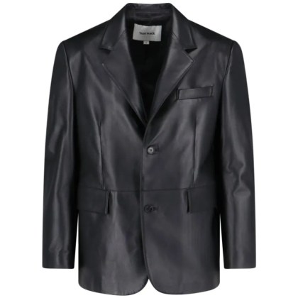Tony Wack - Leather Single-Breasted Jacket – Black - Größe S - schwarz Tony Wack - Leather Single-Breasted Jacket – Black - Größe S - schwarz