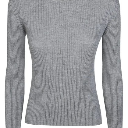 Max Mara - Catone Jeweled Crewneck Sweater - Größe L - grau Max Mara - Catone Jeweled Crewneck Sweater - Größe L - grau