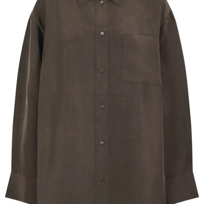 SOEUR - Relaxed Fit Brown Shirt With Classic Collar - Größe 42 - grün SOEUR - Relaxed Fit Brown Shirt With Classic Collar - Größe 42 - grün