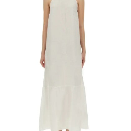 120% Lino - Relaxed Long Linen Dress With Tiered Hem - Größe 42 - weiß 120% Lino - Relaxed Long Linen Dress With Tiered Hem - Größe 42 - weiß