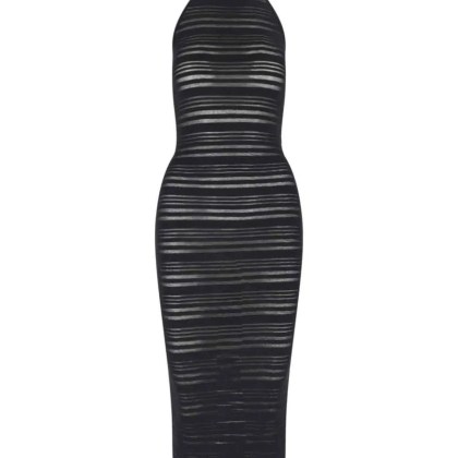 Andreadamo - Ribbed Knit Midi Dress – Black - Größe M - schwarz Andreadamo - Ribbed Knit Midi Dress – Black - Größe M - schwarz
