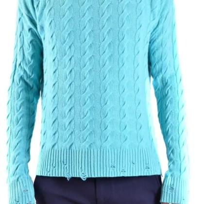Laneus - Cable Knit Sweater In Sky Blue - Größe 50 - blau Laneus - Cable Knit Sweater In Sky Blue - Größe 50 - blau