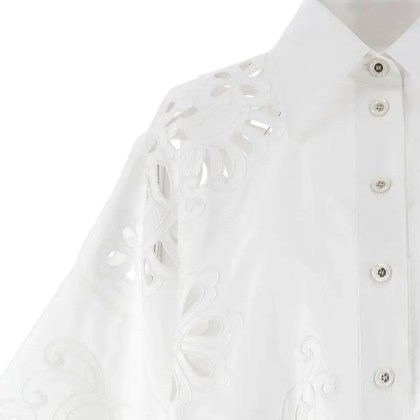 Dolce&Gabbana - Cut-Out Embroidery Shirt - Größe 38 - weiß – Bild 3