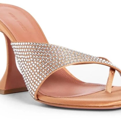 Amina Muaddi - Amina Muaddi Shiona Slipper Crystals 95 Mules - Größe 37 - orange – Bild 4