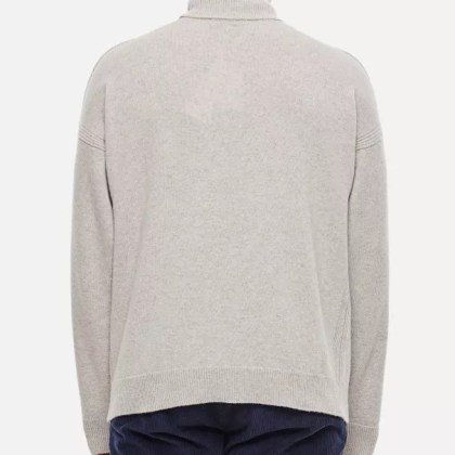 Maison Kitsune - Fox Head Intarsia Logo Turtleneck Sweater - Größe M - grau – Bild 3