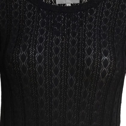 Loulou Studio - Fitted Midi Dress With Lace-Like Pattern - Größe M - schwarz – Bild 3