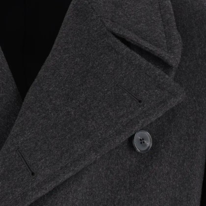 Emanuela Caruso - Double-Breasted Grey Coat With Notched Lapel - Größe 52 - grau – Bild 4