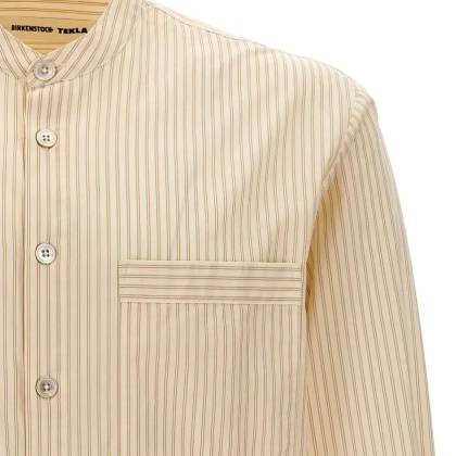 Birkenstock - Striped Cotton Poplin Shirt - Größe S - beige – Bild 3