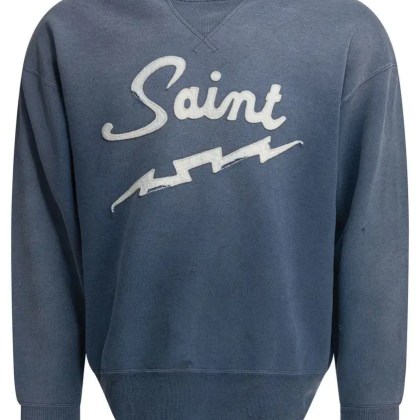 Saint Mxxxxxx - Relaxed Fit Cotton Sweatshirt - Größe M - blau Saint Mxxxxxx - Relaxed Fit Cotton Sweatshirt - Größe M - blau