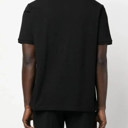 Ferrari - Black Piqué Weave Polo Shirt With Embroidered Log - Größe M - schwarz – Bild 3