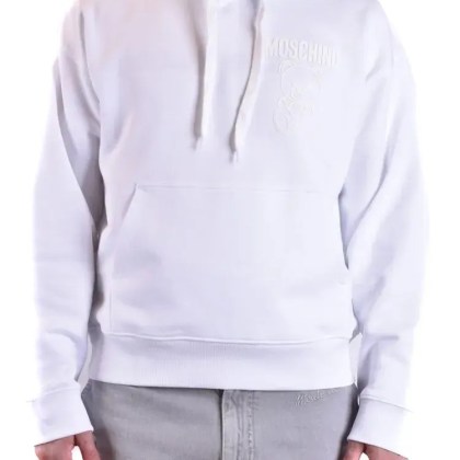 Moschino - White Cotton Hoodie Sweatshirt - Größe 48 - weiß Moschino - White Cotton Hoodie Sweatshirt - Größe 48 - weiß