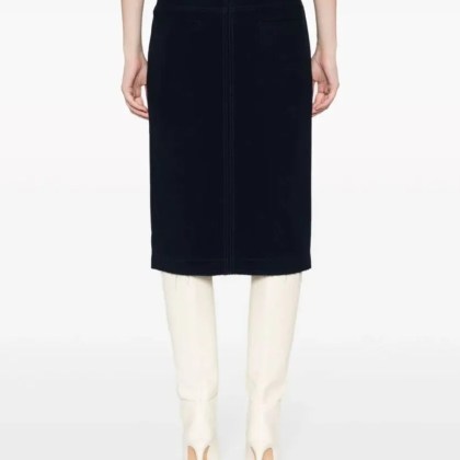 N°21 - Figure-Hugging Midi Skirt With Front Zipper - Größe 40 - blue