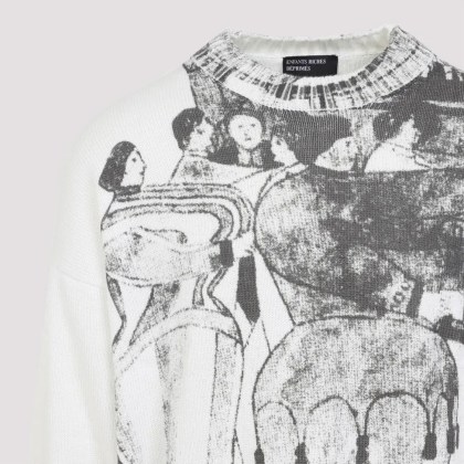 ENFANTS RICHES DÉPRIMÉS - Cropped Graphic Print Sweater With Contemporary Ap - Größe M - weiß – Bild 2
