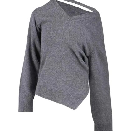 Róhe - Asymmetrical Grey Wool And Cashmere Sweater - Größe 38 - grau – Bild 4