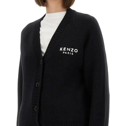 Kenzo - "Boke Flower" Cardigan - Größe S - schwarz – Bild 2