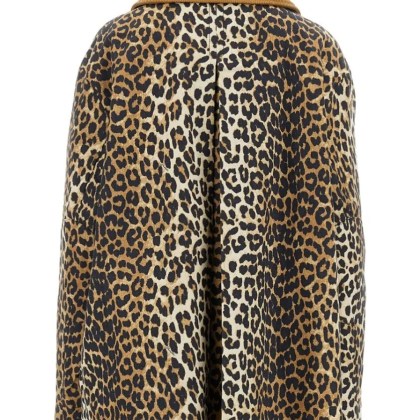 GANNI - Leopard Print Midi Jacket - Größe XXS - braun – Bild 3