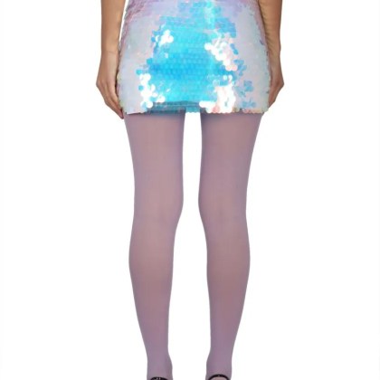 Nina Ricci - Shimmering Sequin Mini Skirt With Side Zipper Clos - Größe 36 - grau – Bild 2