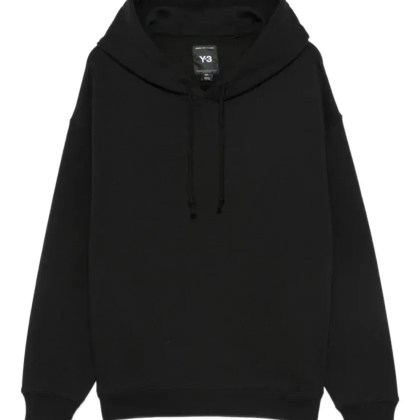 Y-3 - Cotton Hoodie With Logo Detail And Drawstring Hood - Größe L - schwarz Y-3 - Cotton Hoodie With Logo Detail And Drawstring Hood - Größe L - schwarz