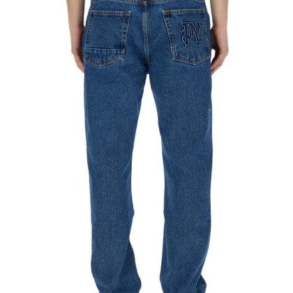 Palm Angels - Straight Leg Jeans - Größe 32 - blau – Bild 3