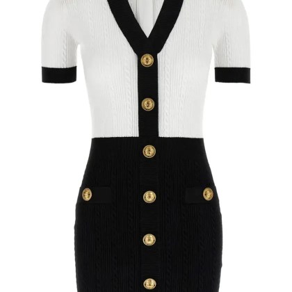 Balmain - Mini Knitted Dress With Braided Knit - Größe 40 - schwarz Balmain - Mini Knitted Dress With Braided Knit - Größe 40 - schwarz