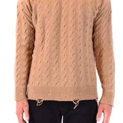 Laneus - Classic Cable Knit Sweater In Camel Tone - Größe 50 - braun Laneus - Classic Cable Knit Sweater In Camel Tone - Größe 50 - braun