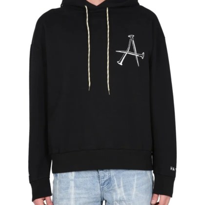 Aries - Relaxed-Fit Hoodie With Bold Graphic Design - Größe S - schwarz Aries - Relaxed-Fit Hoodie With Bold Graphic Design - Größe S - schwarz