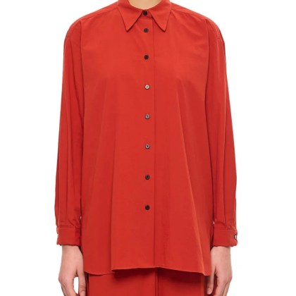 DUSAN - Red Shirt With Pointed Collar And Elegant Draping - Größe XS - rot DUSAN - Red Shirt With Pointed Collar And Elegant Draping - Größe XS - rot