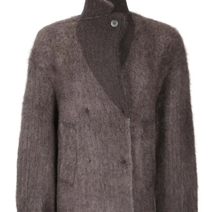 BOBOUTIC - Double-Breasted Knit Jacket With Textured Finish - Größe M - grau BOBOUTIC - Double-Breasted Knit Jacket With Textured Finish - Größe M - grau