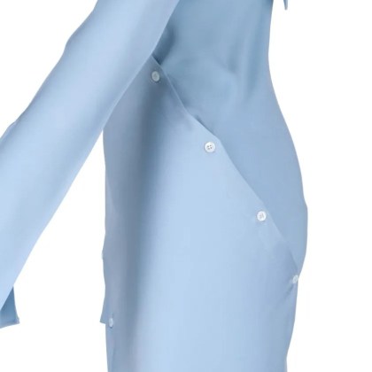 Setchu - "Origami" Maxi Dress In Light Blue Satin Fabric - Größe II - blau – Bild 4