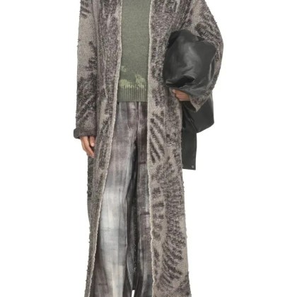 CALIBAN - Textured Cashmere Sweater With Artistic Patterns - Größe S - grün – Bild 3