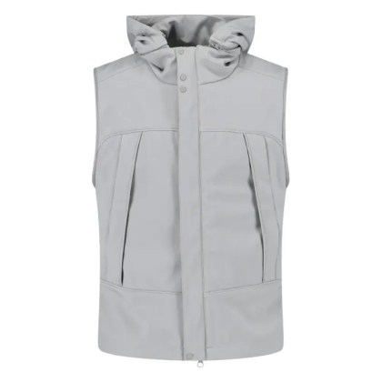 CP Company - Sleeveless Light Grey Jacket With High Collar And - Größe L - grau CP Company - Sleeveless Light Grey Jacket With High Collar And - Größe L - grau