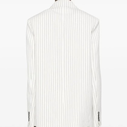 Loulou Studio - White Striped Blazer - Größe 38 - weiß – Bild 2