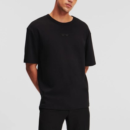 Karl Lagerfeld - OVERSIZE-T-SHIRT MIT SONNENBRILLE - Größe XS - schwarz – Bild 4