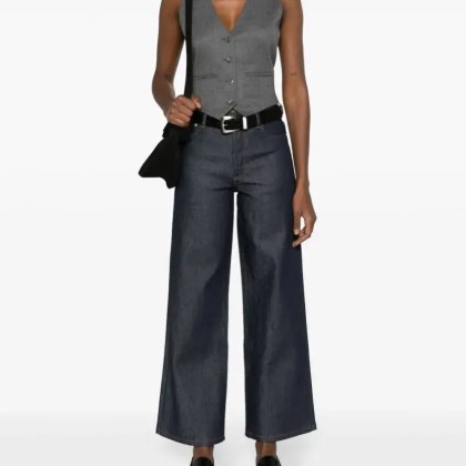 A.P.C. - High-Rise Straight Leg Jeans With Contrast Stitchi - Größe 29 - schwarz – Bild 3