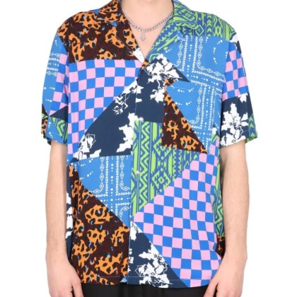 Marcelo Burlon - Hawaii Mix & Match Shirt - Größe S - blau Marcelo Burlon - Hawaii Mix & Match Shirt - Größe S - blau