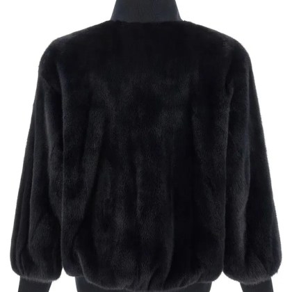 Blancha - Luxurious Mink Fur Bomber Jacket With Zip Closure - Größe 38 - schwarz – Bild 4