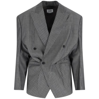 Hed Mayner - Double-Breasted Tailored Blazer With Pinstripe Pat - Größe XXS - grau Hed Mayner - Double-Breasted Tailored Blazer With Pinstripe Pat - Größe XXS - grau