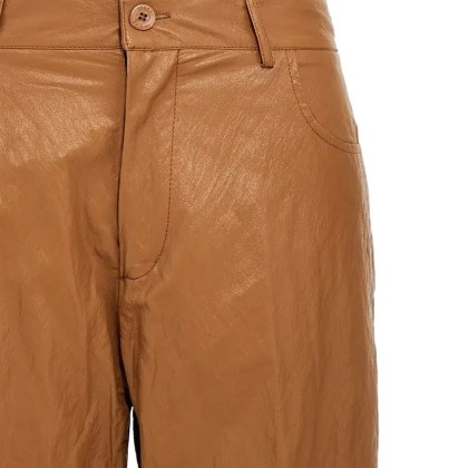 NUDE - Brown Leather-Effect Trousers - Größe 44 - braun – Bild 3