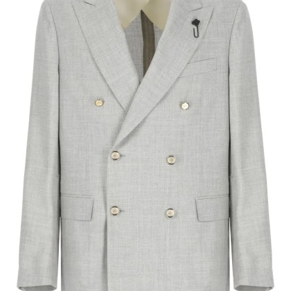 Lardini - Grey Wool Silk, Linen And Wool Jacket - Größe 50 - grau Lardini - Grey Wool Silk, Linen And Wool Jacket - Größe 50 - grau