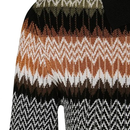Missoni - Zigzag Pattern Polo Sweater - Größe 44 - schwarz – Bild 2
